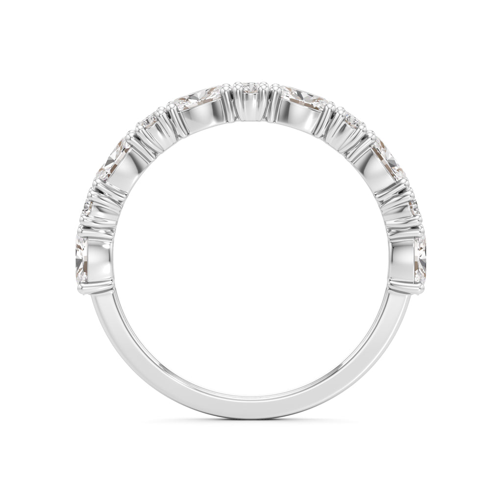 Marquise and Round Diamond Half-Eternity Ring