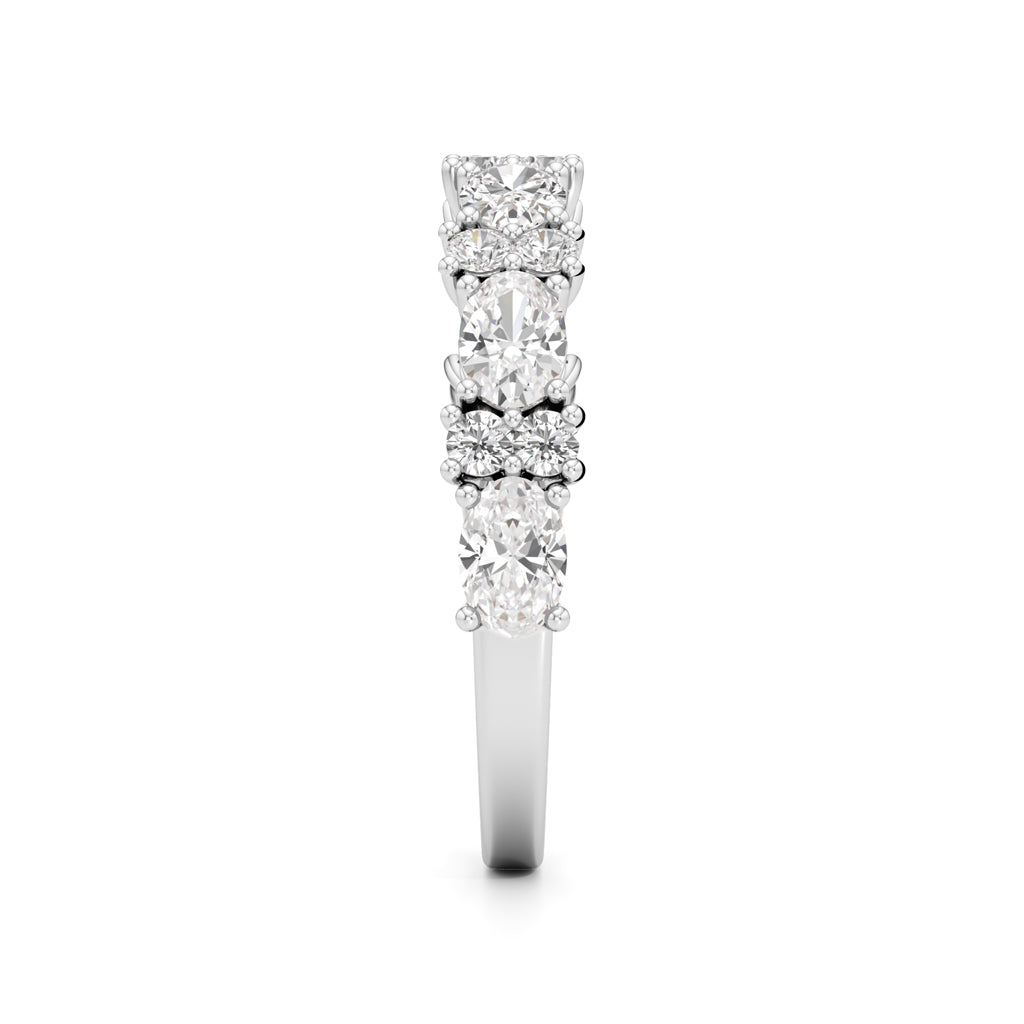 Marquise and Round Diamond Half-Eternity Ring