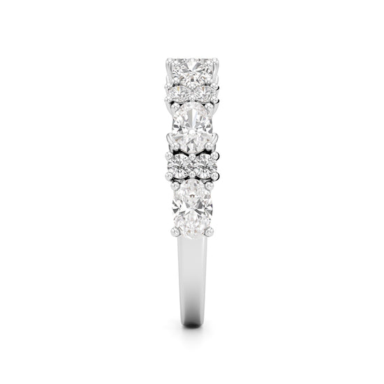 Marquise and Round Diamond Half-Eternity Ring