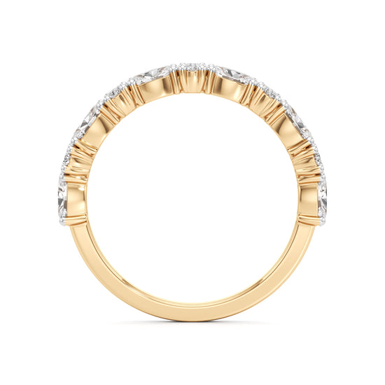 Marquise and Round Diamond Half-Eternity Ring