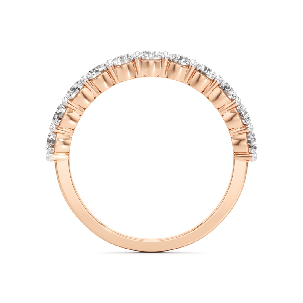 Classic Round Diamond Half-Eternity Band