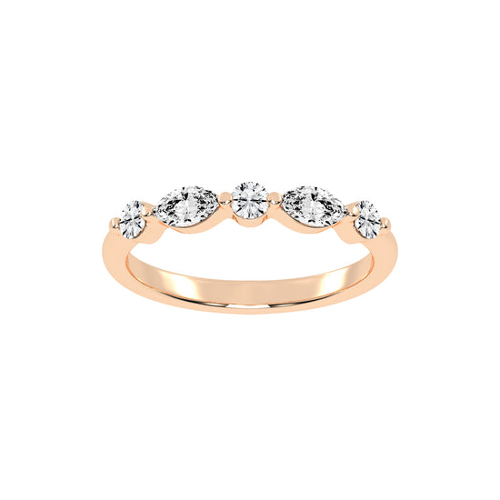 Berillia Marquise Shape Half Eternity Lab Diamond Ring