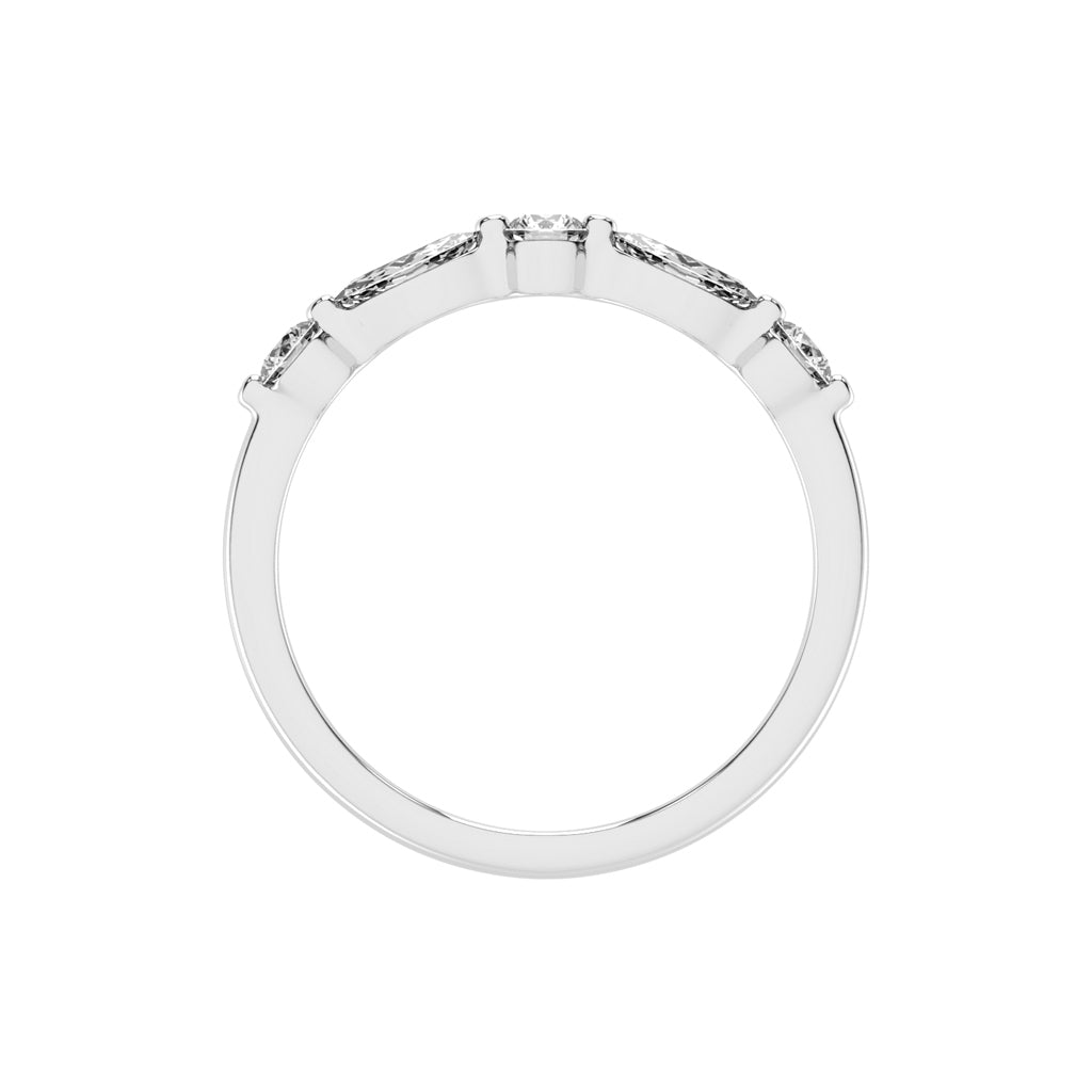 Berillia Marquise Shape Half Eternity Lab Diamond Ring