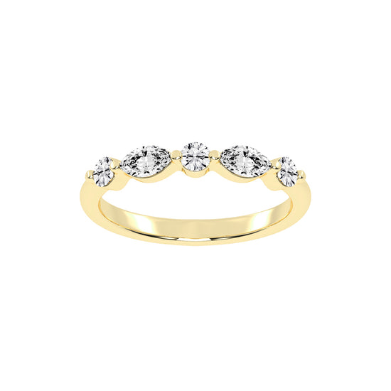 Berillia Marquise Shape Half Eternity Lab Diamond Ring