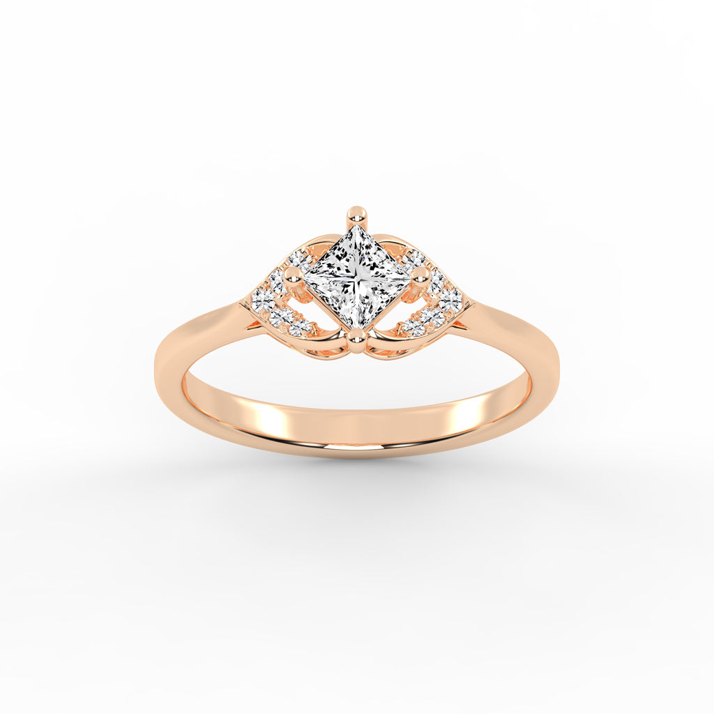 Regavon Four Prong Princess Cut Classic Lab Diamond Ring