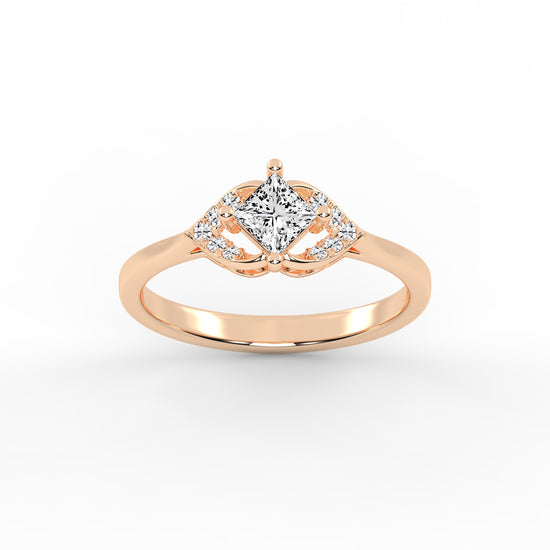 Regavon Four Prong Princess Cut Classic Lab Diamond Ring