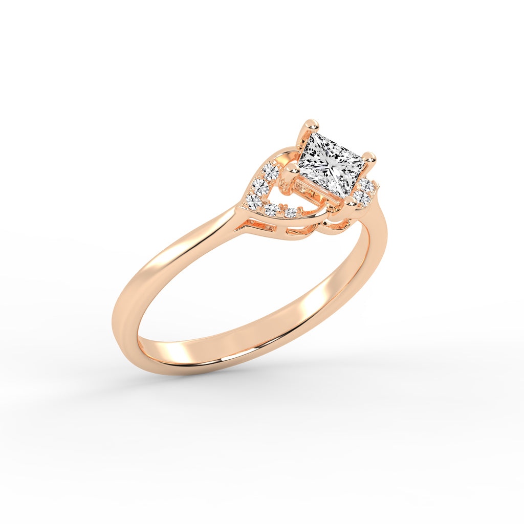 Regavon Four Prong Princess Cut Classic Lab Diamond Ring