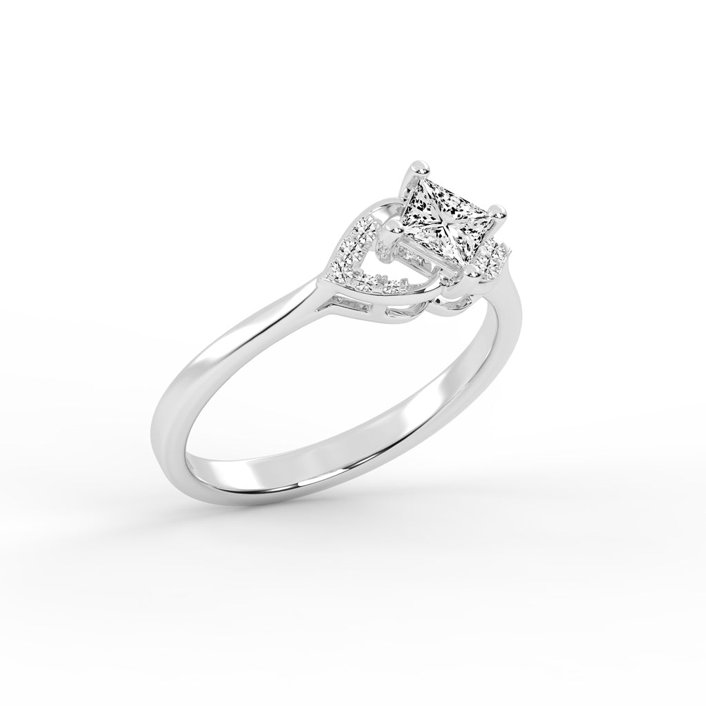 Regavon Four Prong Princess Cut Classic Lab Diamond Ring