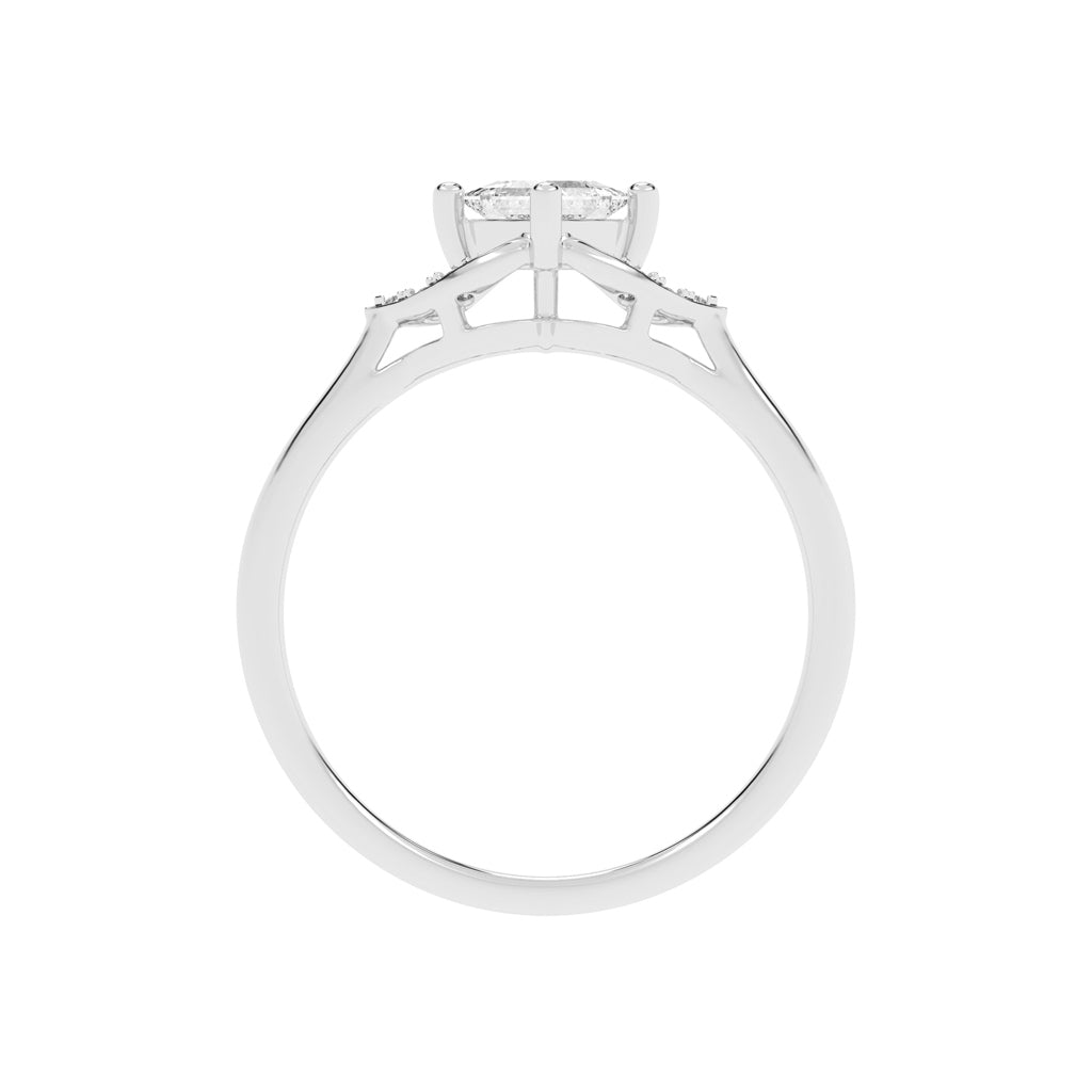 Regavon Four Prong Princess Cut Classic Lab Diamond Ring