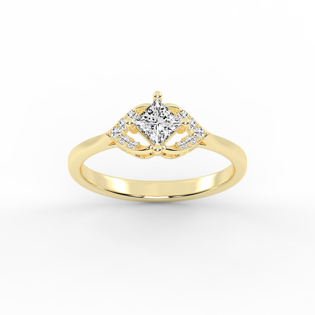 Regavon Four Prong Princess Cut Classic Lab Diamond Ring