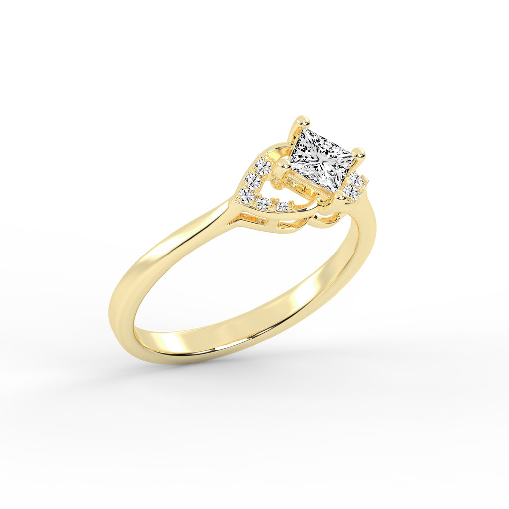 Regavon Four Prong Princess Cut Classic Lab Diamond Ring