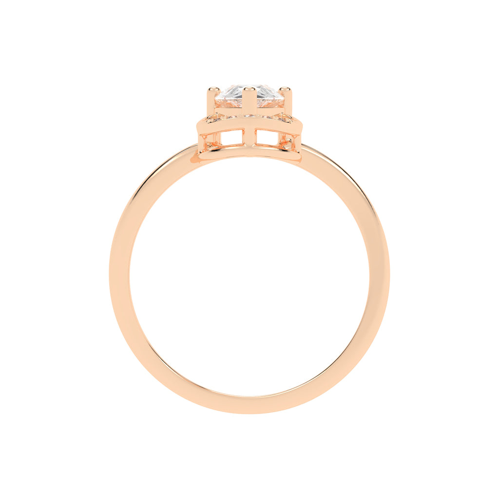 Elviona Pear Cut Classic Lab Diamond Ring