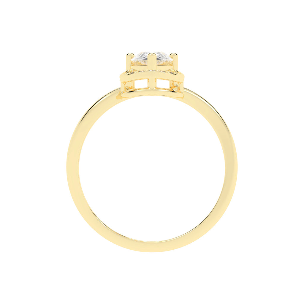 Elviona Pear Cut Classic Lab Diamond Ring