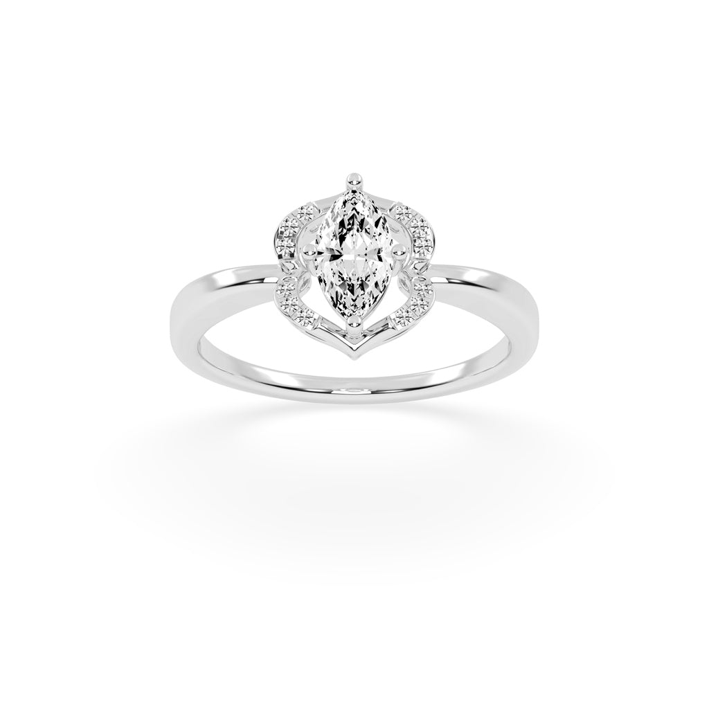 Glorina Reversed Tapred Marquise Cut Classic Lab Diamond Ring