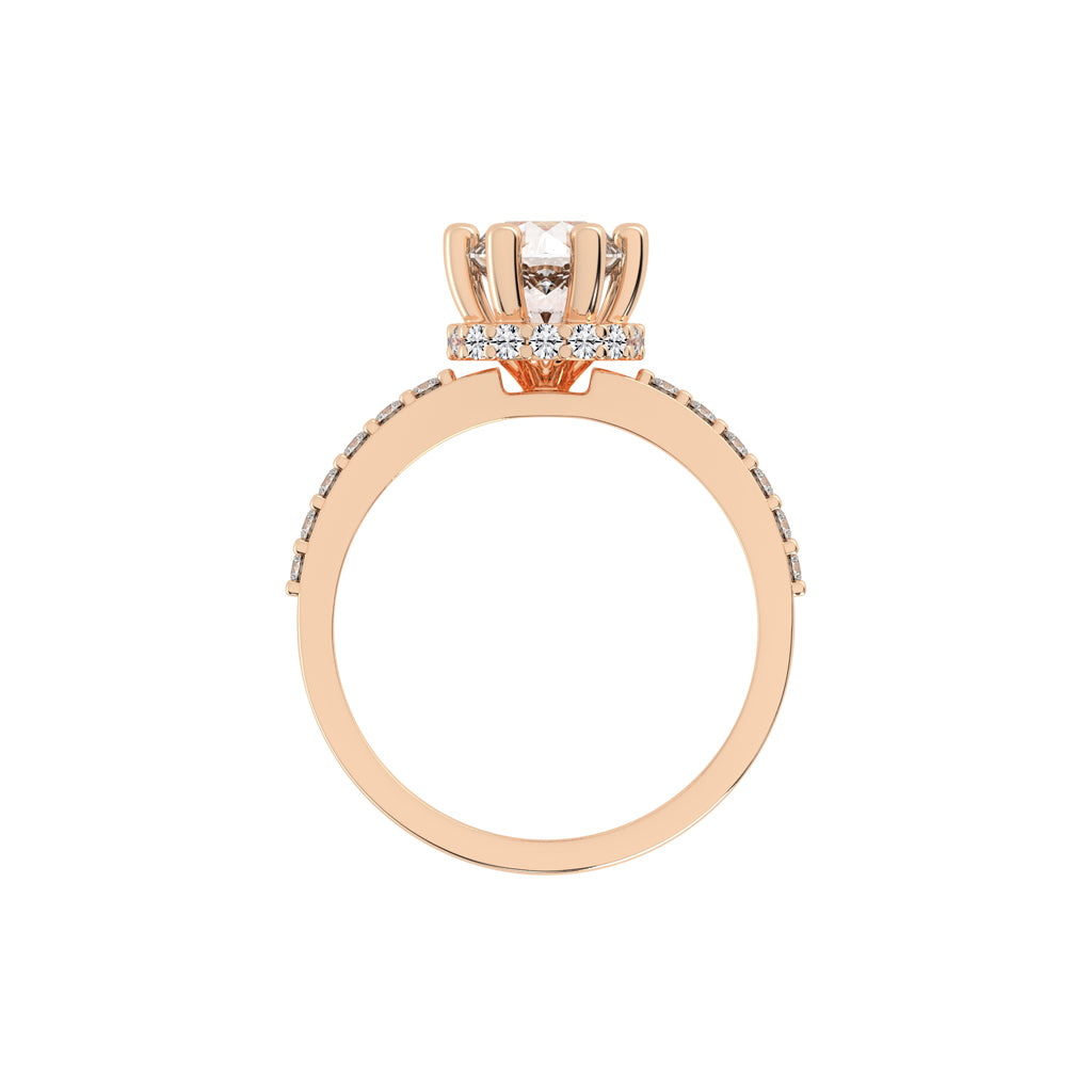 Enamoria Six Prong Round Cut Engagement Lab Diamond Ring