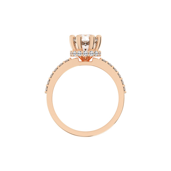 Enamoria Six Prong Round Cut Engagement Lab Diamond Ring