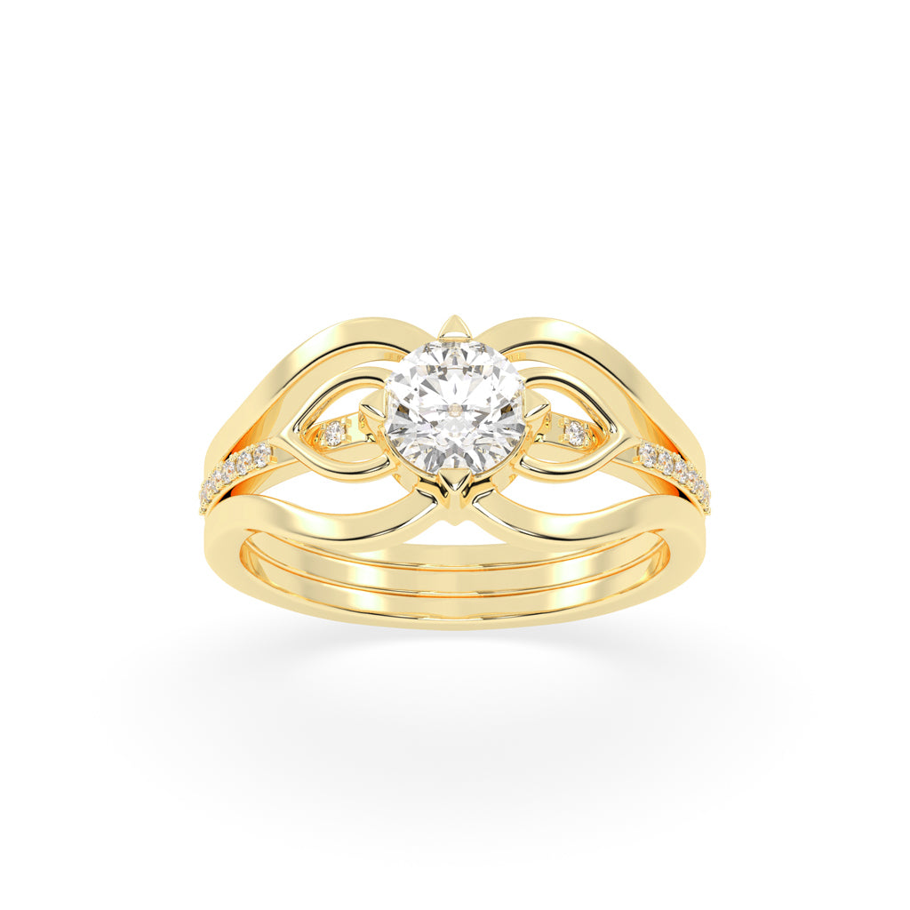 Celestium Split Shank Round Cut Classic Lab Diamond Ring