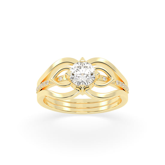 Celestium Split Shank Round Cut Classic Lab Diamond Ring