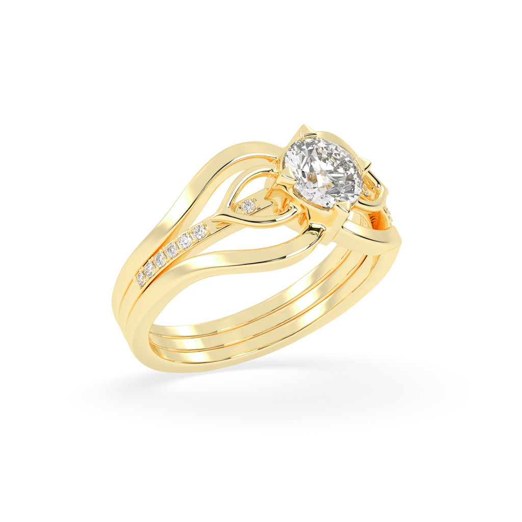 Celestium Split Shank Round Cut Classic Lab Diamond Ring