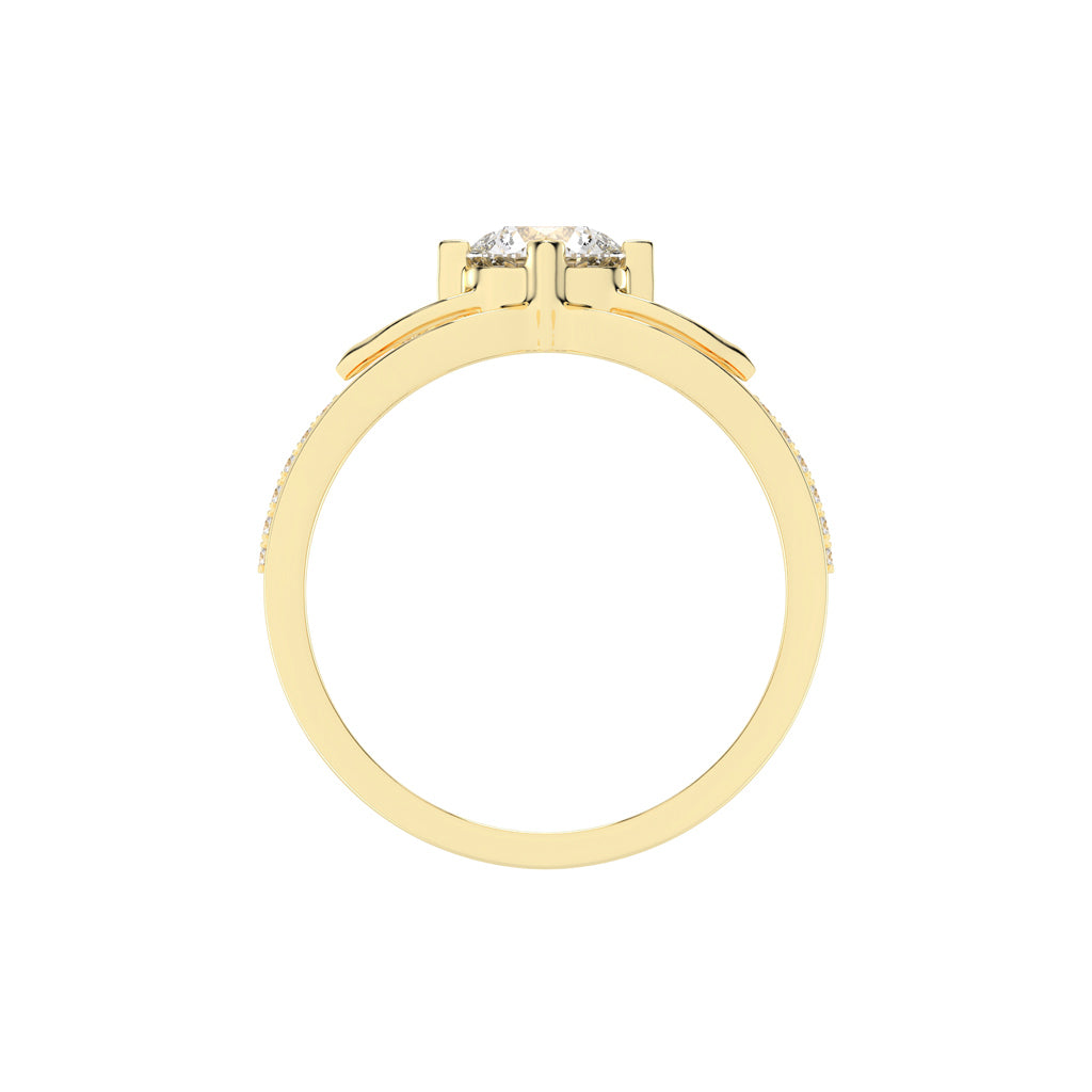 Celestium Split Shank Round Cut Classic Lab Diamond Ring