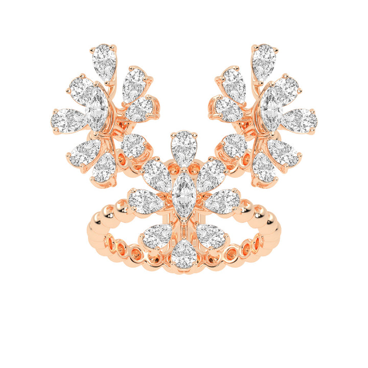 Diamond Blossom Cluster Ring
