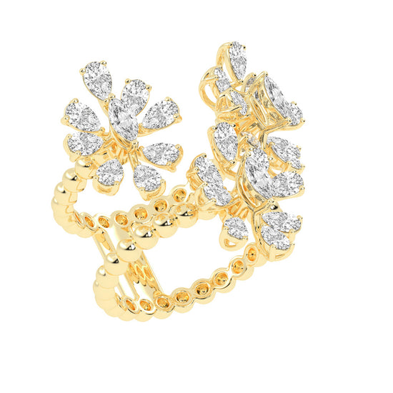 Diamond Blossom Cluster Ring
