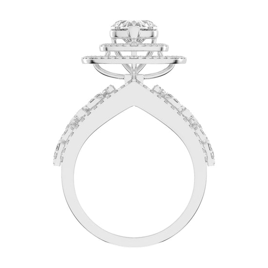 Romantic Heart Diamond Statement Ring
