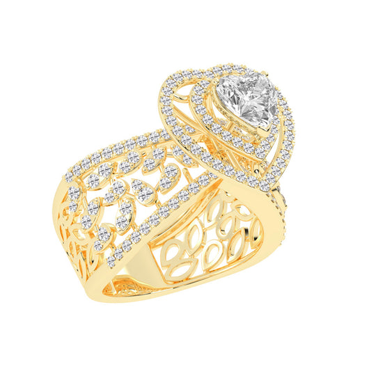 Romantic Heart Diamond Statement Ring