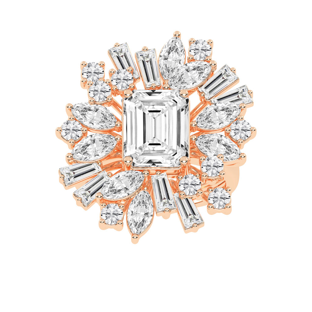 Modern Square-Cut Diamond Ring