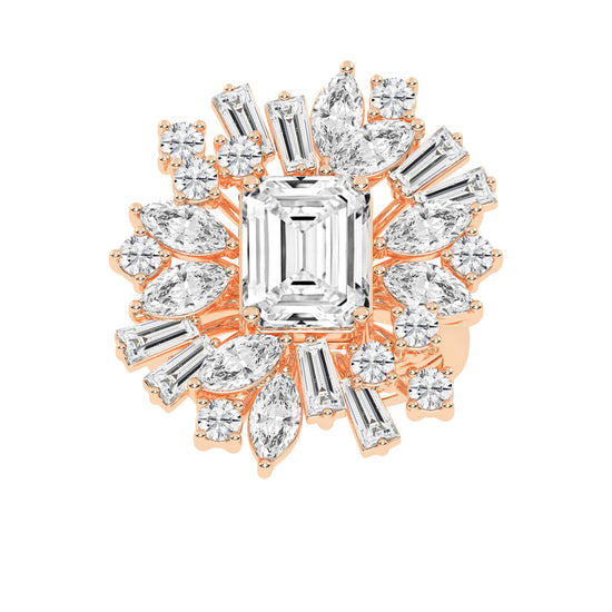 Modern Square-Cut Diamond Ring