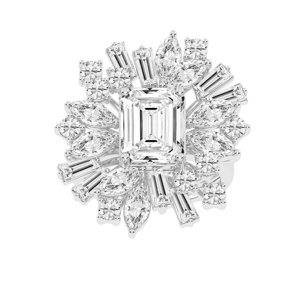 Modern Square-Cut Diamond Ring