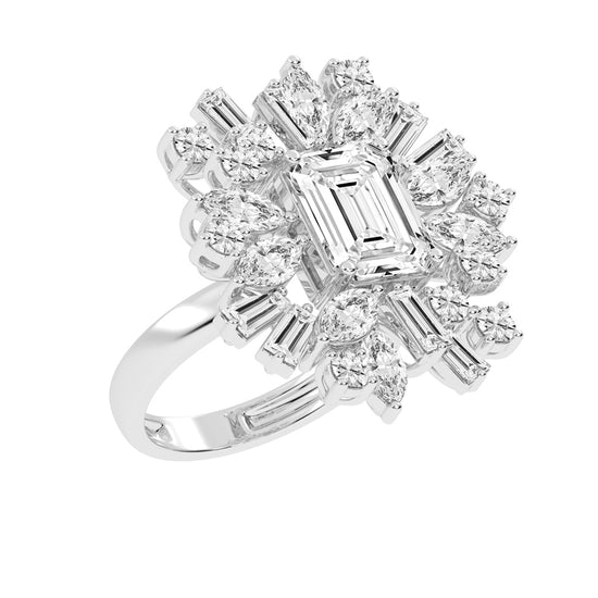 Modern Square-Cut Diamond Ring