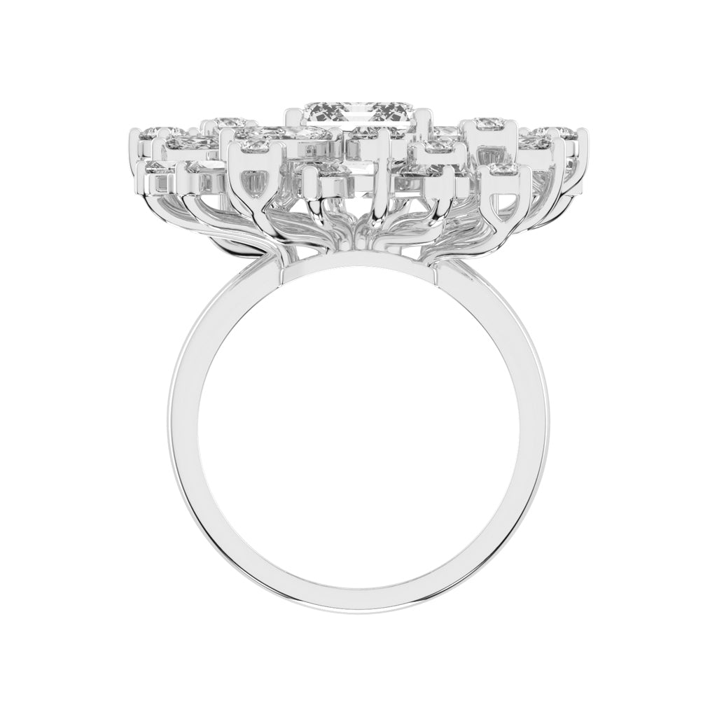 Modern Square-Cut Diamond Ring