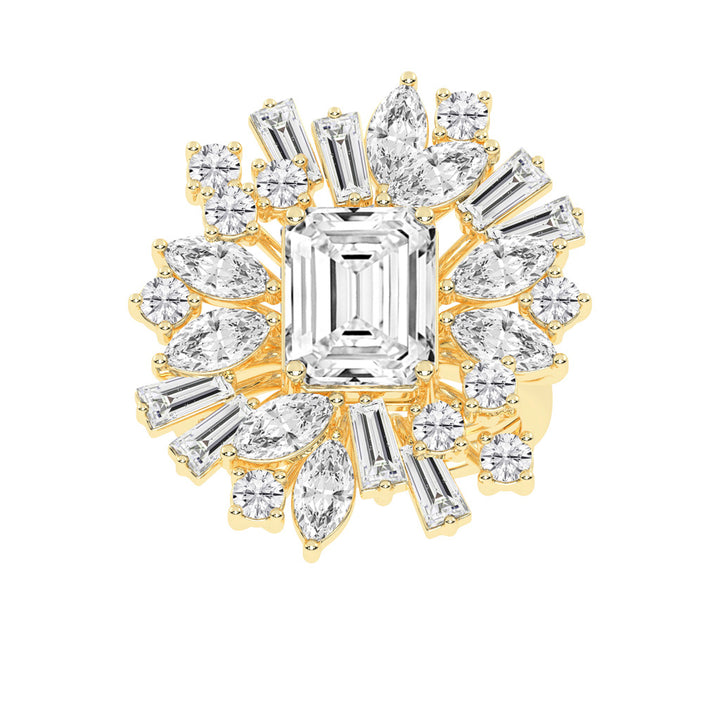 Modern Square-Cut Diamond Ring