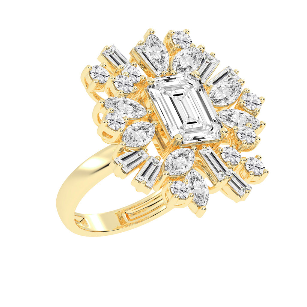 Modern Square-Cut Diamond Ring