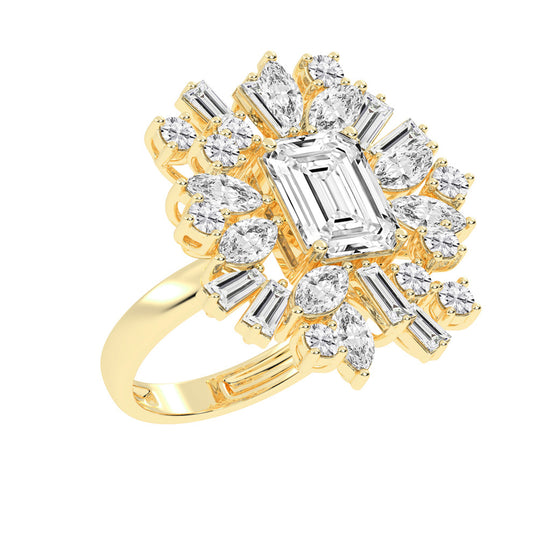 Modern Square-Cut Diamond Ring