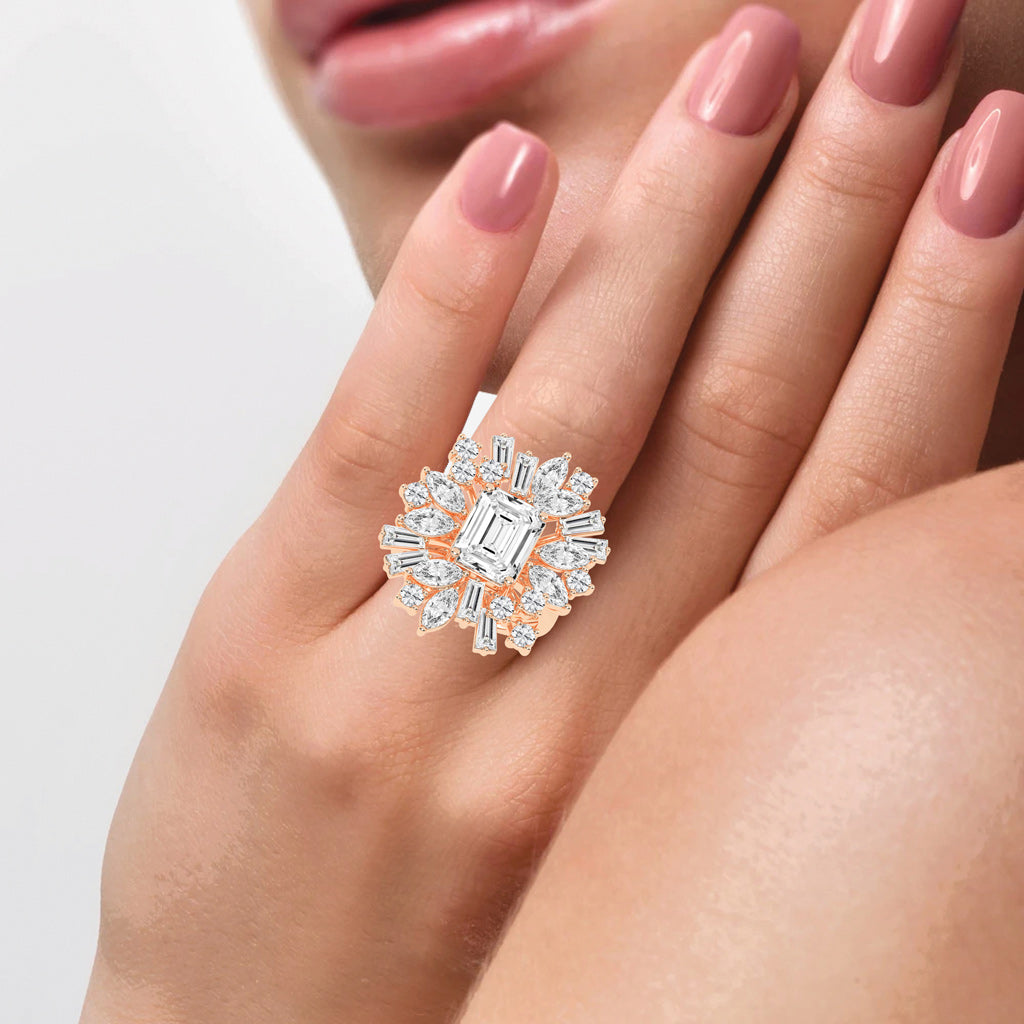 Modern Square-Cut Diamond Ring