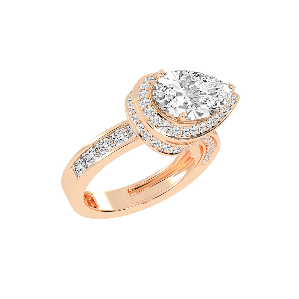 Luminous Wave Diamond Solitaire Ring