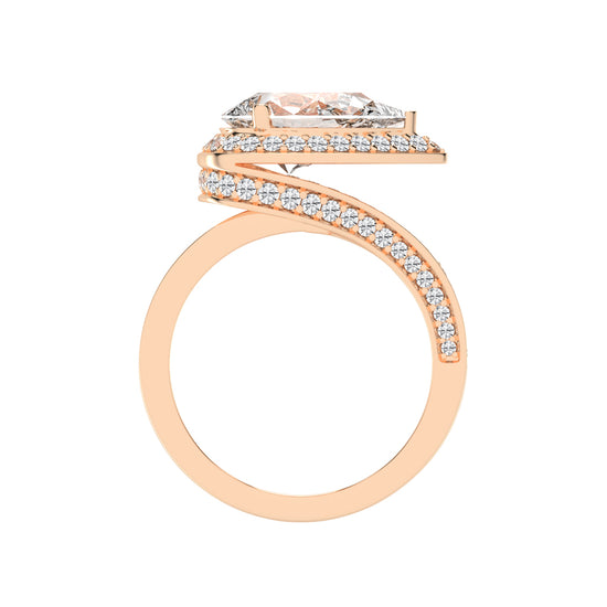 Luminous Wave Diamond Solitaire Ring