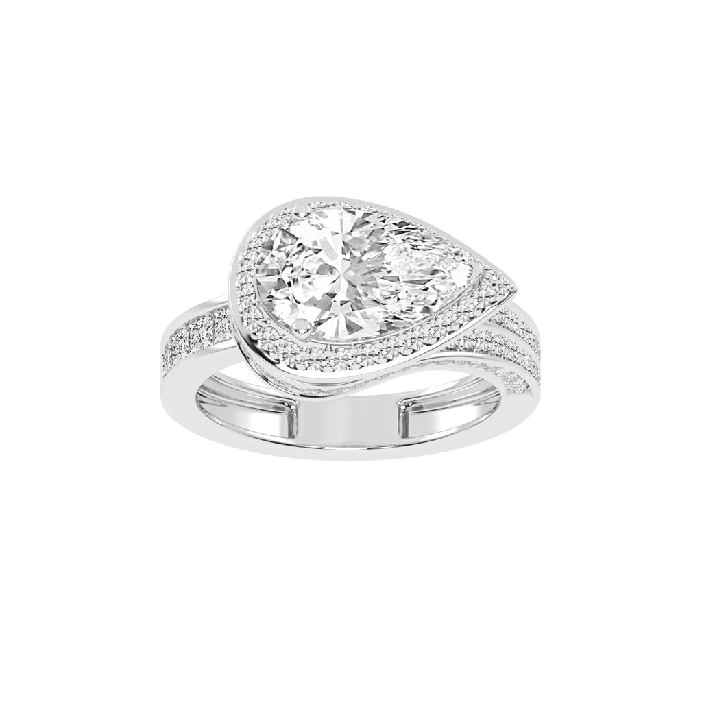 Luminous Wave Diamond Solitaire Ring