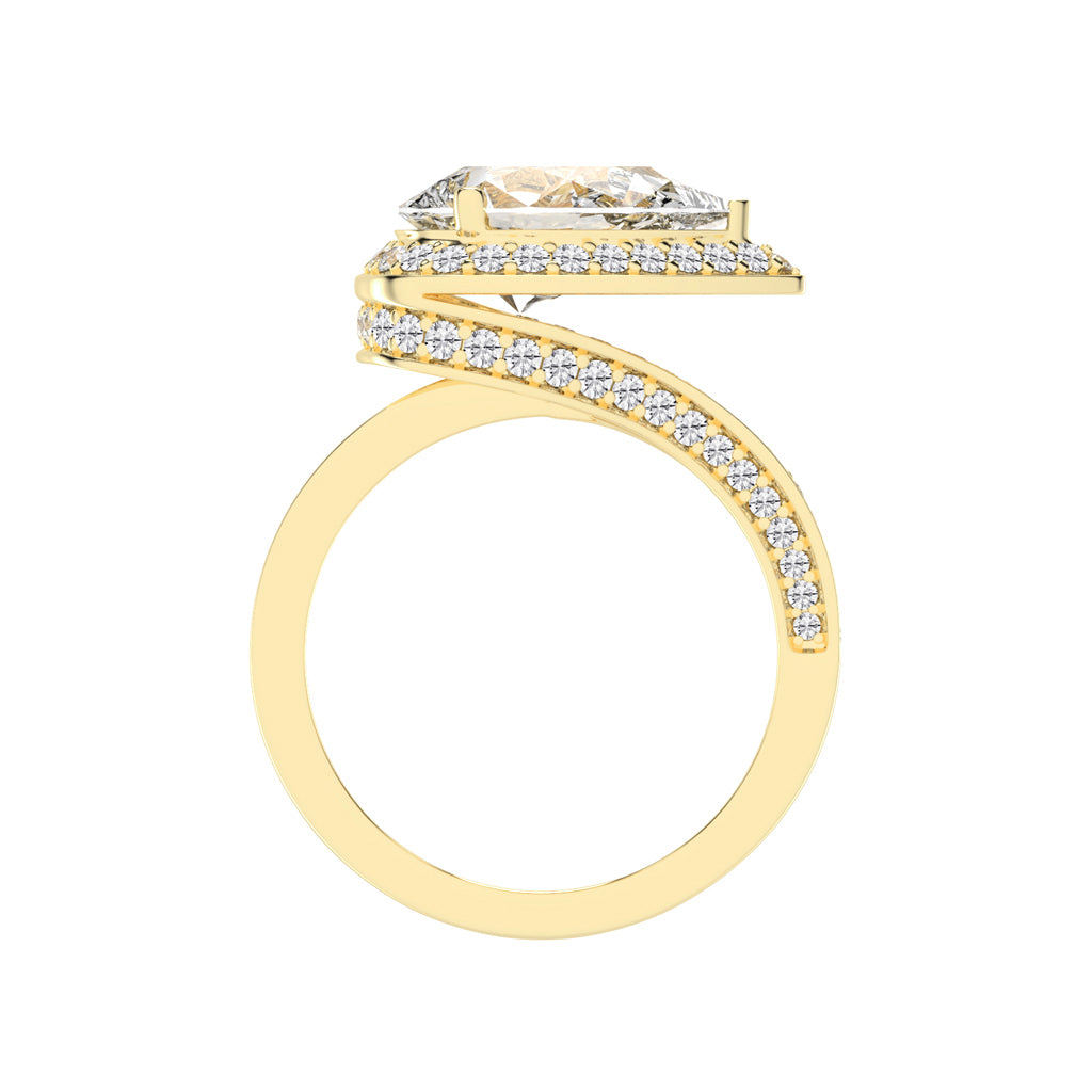 Luminous Wave Diamond Solitaire Ring