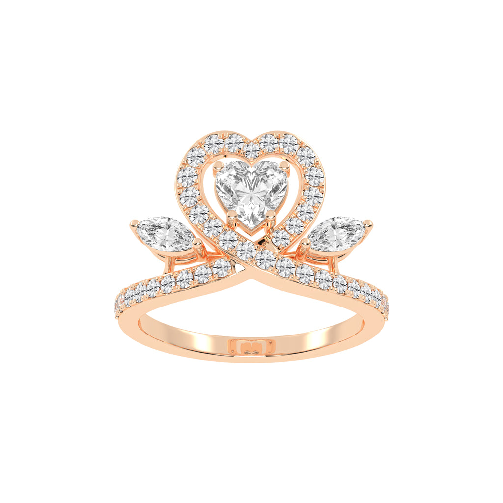 Romantic Heart Diamond Statement Ring