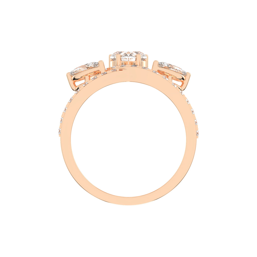 Romantic Heart Diamond Statement Ring
