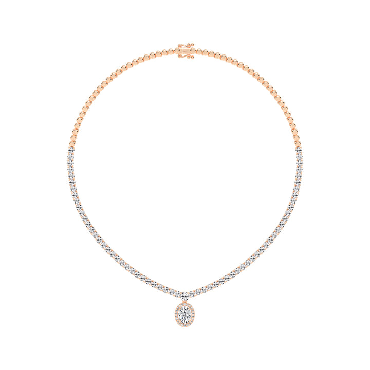 Solana Oval Drop Diamond Necklace