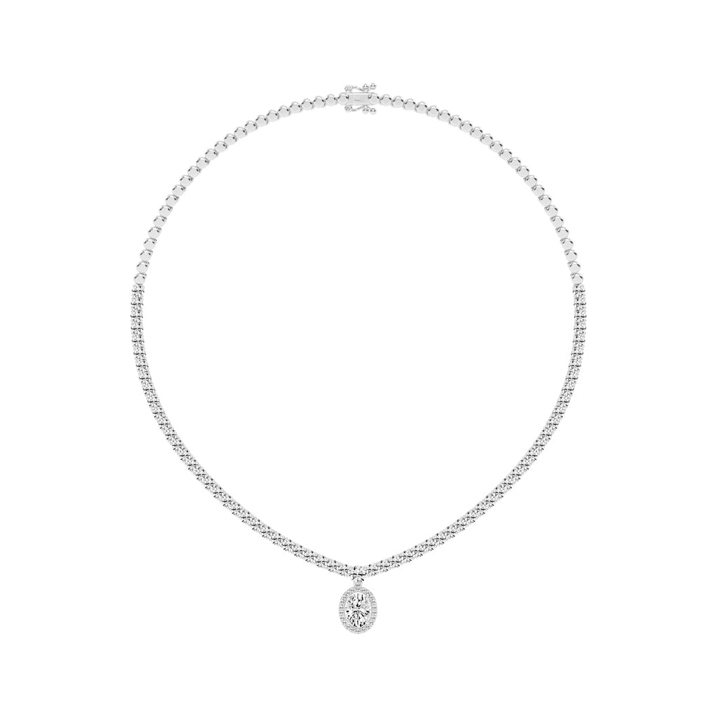 Solana Oval Drop Diamond Necklace