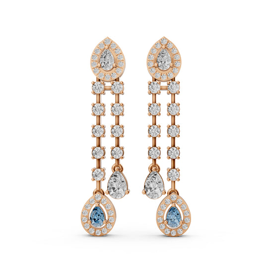 Pear Drop Linear Dangler Earrings
