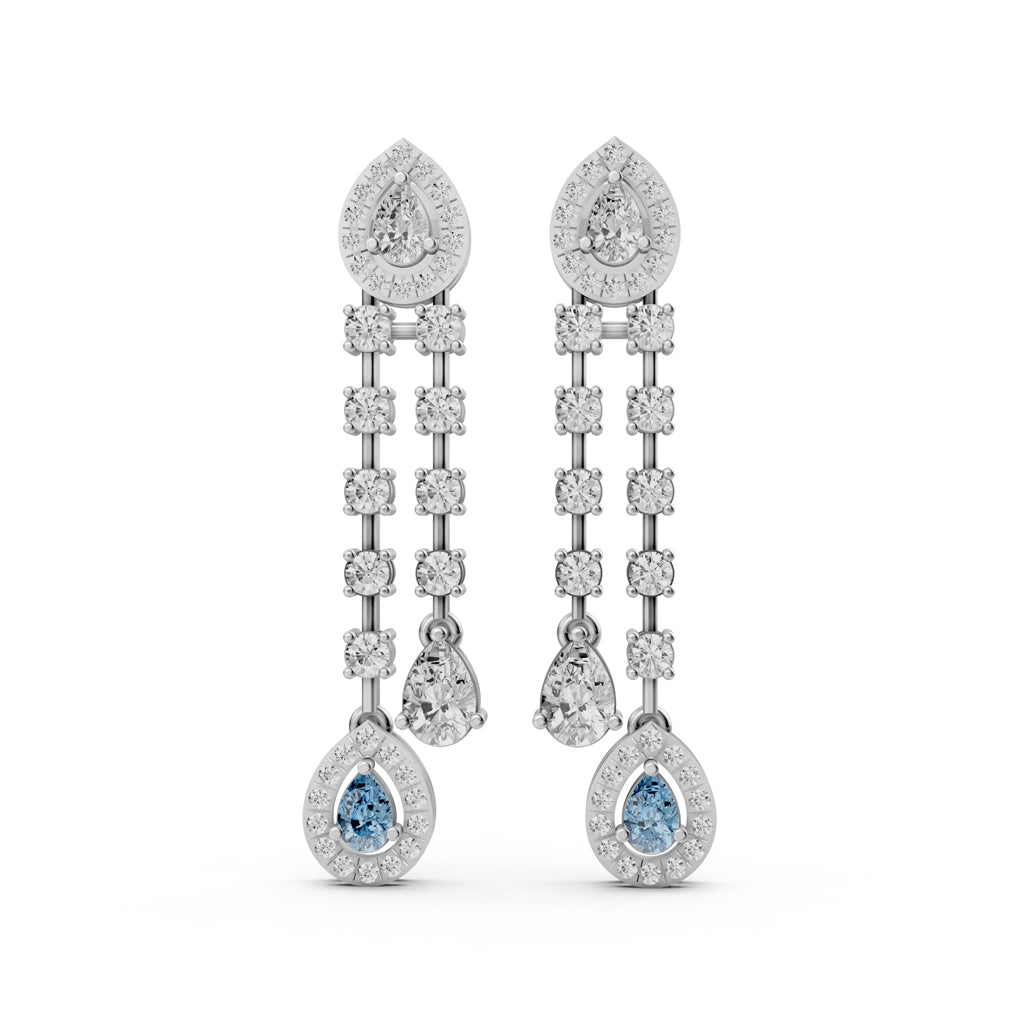 Pear Drop Linear Dangler Earrings