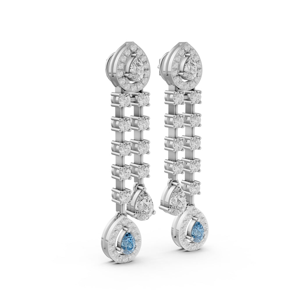 Pear Drop Linear Dangler Earrings