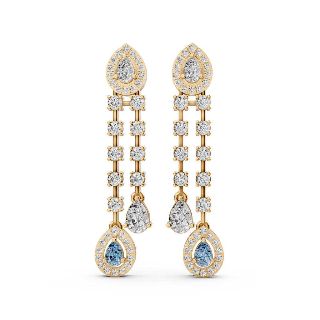 Pear Drop Linear Dangler Earrings