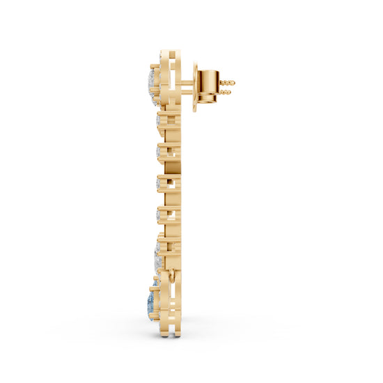 Pear Drop Linear Dangler Earrings